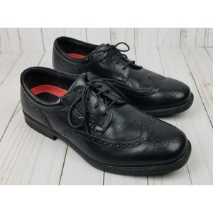 ROCKPORT WALKABILITY Mens Black Leather Wingtip 10